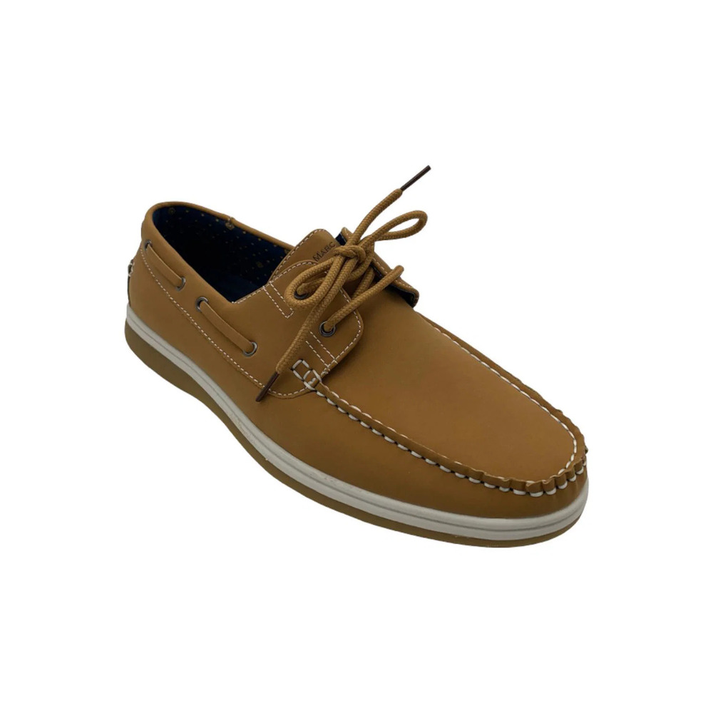 Aston Marc Men's Faux Nubuck Boat Shoes Tan - Medium
